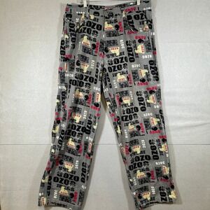 OZOC Jeans Mens 36W 34L Grey All Over Logo Print Casual Pants